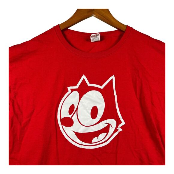 Women's Felix The Cat T Shirt Crew Red Comic Animation Retro Tee Sz XL - Picture 3 of 3
